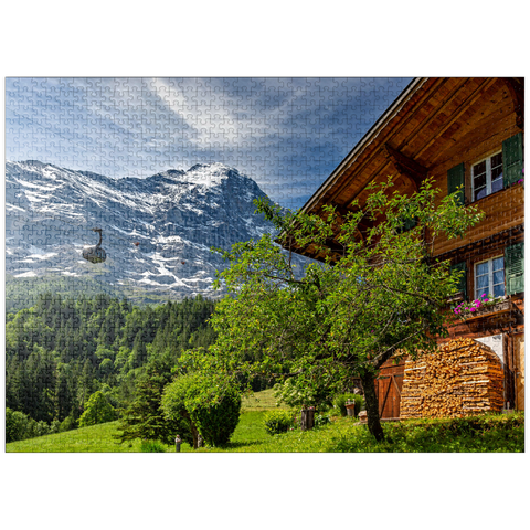 puzzleplate New cable car Eiger Express to the Eiger Glacier (2320m) 1000 Jigsaw Puzzle