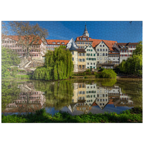 puzzleplate Tübingen old town with collegiate church on the Neckar river 1000 Jigsaw Puzzle