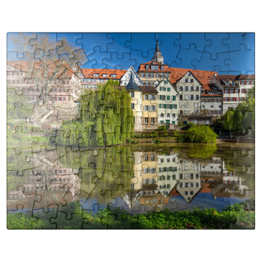puzzleplate Tübingen old town with collegiate church on the Neckar river 100 Jigsaw Puzzle