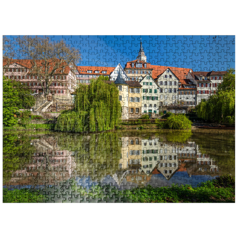 puzzleplate Tübingen old town with collegiate church on the Neckar river 500 Jigsaw Puzzle