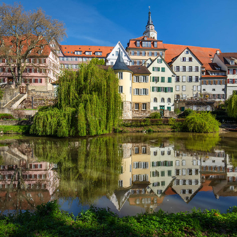 Tübingen old town with collegiate church on the Neckar river 500 Jigsaw Puzzle 3D Modell
