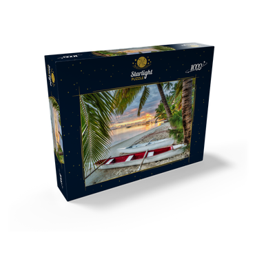 Palm beach at Hotel Les Tipaniers at Hauru Point, Moorea Island 1000 Jigsaw Puzzle box view1