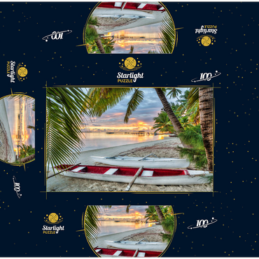 Palm beach at Hotel Les Tipaniers at Hauru Point, Moorea Island 100 Jigsaw Puzzle box 3D Modell