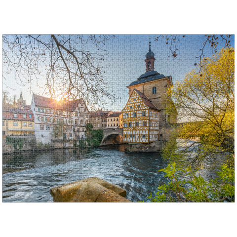 puzzleplate Old town hall on the river Regnitz 1000 Jigsaw Puzzle