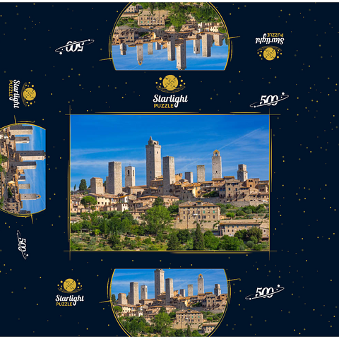 Gender towers of San Gimignano, Province of Siena, Tuscany 500 Jigsaw Puzzle box 3D Modell