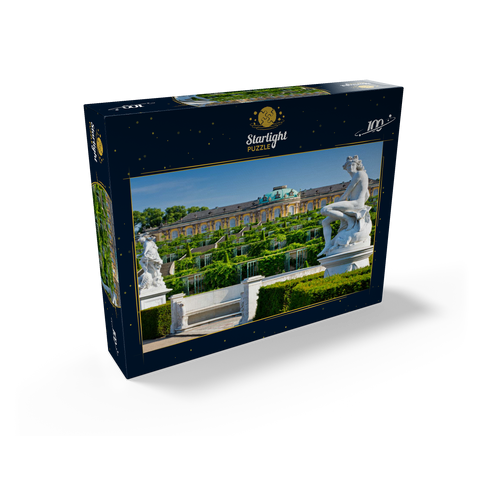 French Garden with the Sanssouci Palace and the vineyard terraces in the park 100 Jigsaw Puzzle box view1