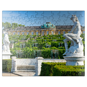 puzzleplate French Garden with the Sanssouci Palace and the vineyard terraces in the park 100 Jigsaw Puzzle