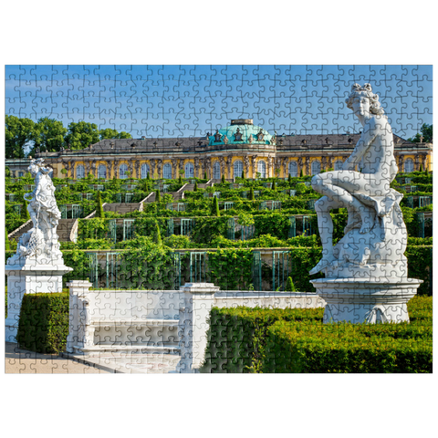 puzzleplate French Garden with the Sanssouci Palace and the vineyard terraces in the park 500 Jigsaw Puzzle