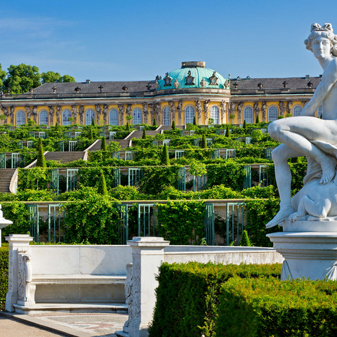 French Garden with the Sanssouci Palace and the vineyard terraces in the park 500 Jigsaw Puzzle 3D Modell