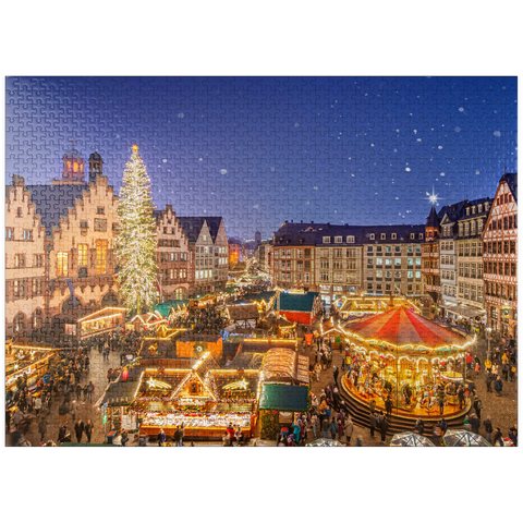 puzzleplate Christmas market on the Römerberg, Frankfurt 1000 Jigsaw Puzzle