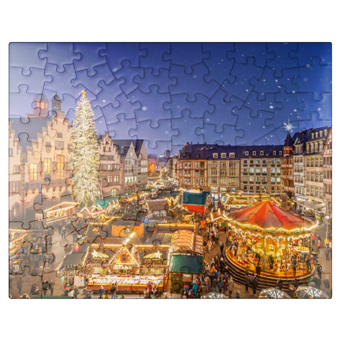 puzzleplate Christmas market on the Römerberg, Frankfurt 100 Jigsaw Puzzle
