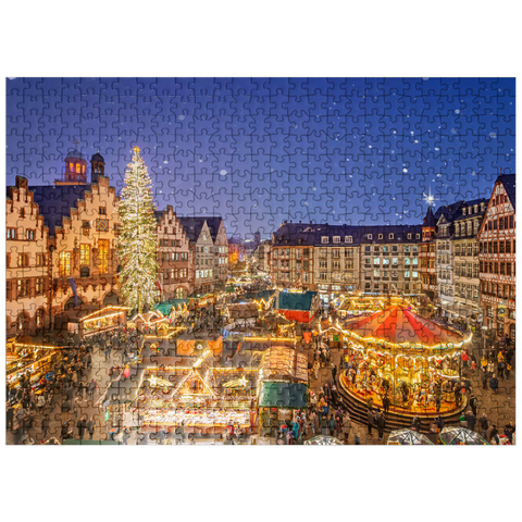 puzzleplate Christmas market on the Römerberg, Frankfurt 500 Jigsaw Puzzle