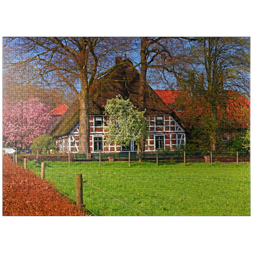 puzzleplate Farmhouse in Sauensiek, Lower Saxony, Germany 1000 Jigsaw Puzzle