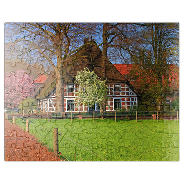 puzzleplate Farmhouse in Sauensiek, Lower Saxony, Germany 100 Jigsaw Puzzle
