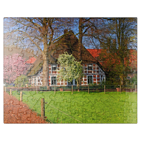puzzleplate Farmhouse in Sauensiek, Lower Saxony, Germany 100 Jigsaw Puzzle