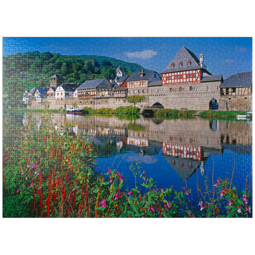 puzzleplate Old inn on the river Lahn, Lahntal, Rhineland-Palatinate 1000 Jigsaw Puzzle