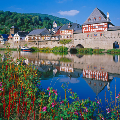 Old inn on the river Lahn, Lahntal, Rhineland-Palatinate 1000 Jigsaw Puzzle 3D Modell