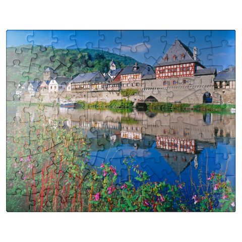 puzzleplate Old inn on the river Lahn, Lahntal, Rhineland-Palatinate 100 Jigsaw Puzzle