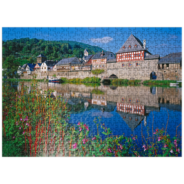 puzzleplate Old inn on the river Lahn, Lahntal, Rhineland-Palatinate 500 Jigsaw Puzzle