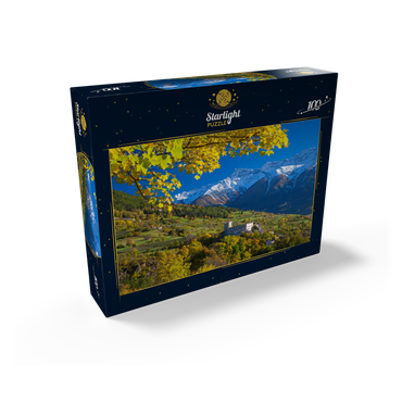 Churburg against Stilfser Joch National Park, Schluderns, Vinschgau, Trentino-South Tyrol 100 Jigsaw Puzzle box view1