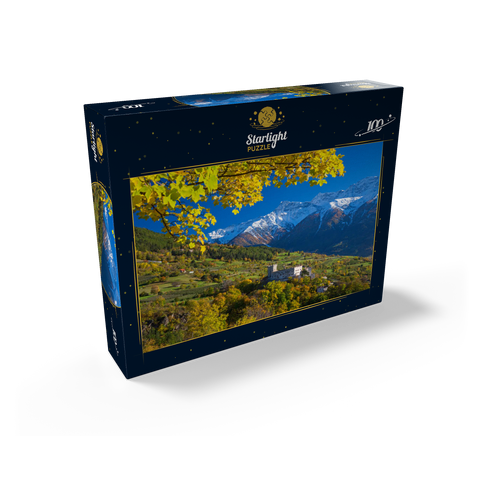 Churburg against Stilfser Joch National Park, Schluderns, Vinschgau, Trentino-South Tyrol 100 Jigsaw Puzzle box view1