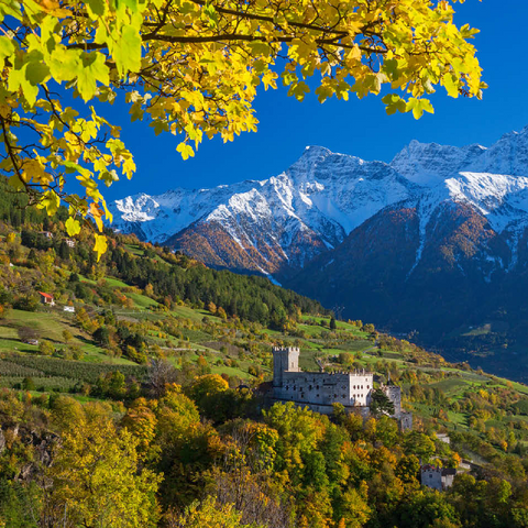 Churburg against Stilfser Joch National Park, Schluderns, Vinschgau, Trentino-South Tyrol 100 Jigsaw Puzzle 3D Modell