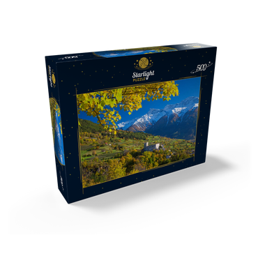 Churburg against Stilfser Joch National Park, Schluderns, Vinschgau, Trentino-South Tyrol 500 Jigsaw Puzzle box view1