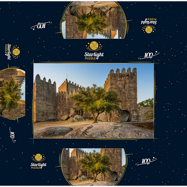 Romanesque fortress in Guimarães in the evening 100 Jigsaw Puzzle box 3D Modell