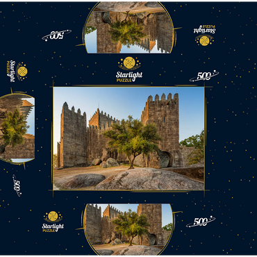 Romanesque fortress in Guimarães in the evening 500 Jigsaw Puzzle box 3D Modell