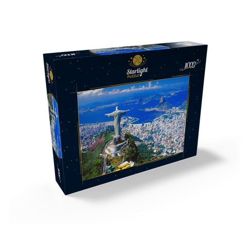View of Corcovado with Christ statue and Sugarloaf Mountain (404m), Rio de Janeiro, Brazil 1000 Jigsaw Puzzle box view1