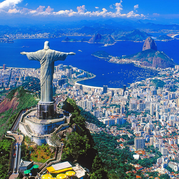 View of Corcovado with Christ statue and Sugarloaf Mountain (404m), Rio de Janeiro, Brazil 1000 Jigsaw Puzzle 3D Modell