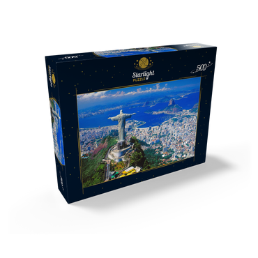 View of Corcovado with Christ statue and Sugarloaf Mountain (404m), Rio de Janeiro, Brazil 500 Jigsaw Puzzle box view1