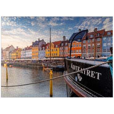 puzzleplate Evening atmosphere at the canal Nyhavn in the district Frederiksstaden 1000 Jigsaw Puzzle