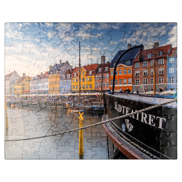 puzzleplate Evening atmosphere at the canal Nyhavn in the district Frederiksstaden 100 Jigsaw Puzzle