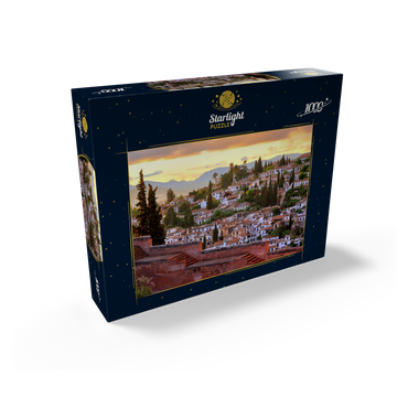 View from the Alhambra to the Albaicin district, Granada, Andalusia, Spain 1000 Jigsaw Puzzle box view1