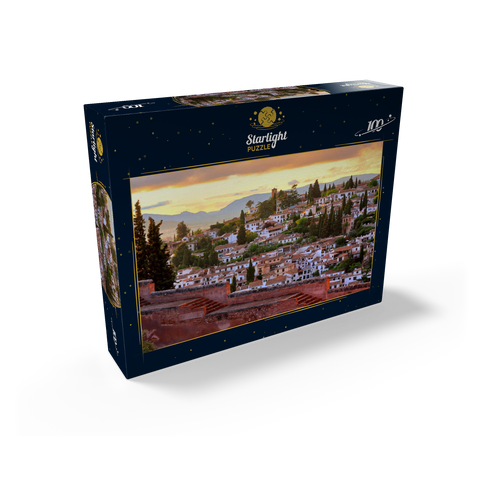 View from the Alhambra to the Albaicin district, Granada, Andalusia, Spain 100 Jigsaw Puzzle box view1