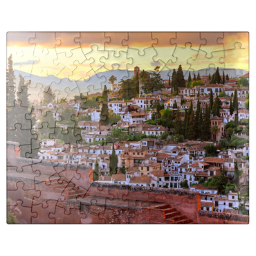 puzzleplate View from the Alhambra to the Albaicin district, Granada, Andalusia, Spain 100 Jigsaw Puzzle