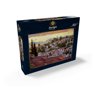 View from the Alhambra to the Albaicin district, Granada, Andalusia, Spain 500 Jigsaw Puzzle box view1