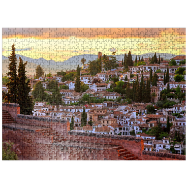 puzzleplate View from the Alhambra to the Albaicin district, Granada, Andalusia, Spain 500 Jigsaw Puzzle
