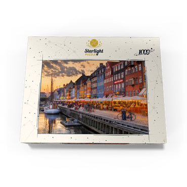 Evening atmosphere at the canal Nyhavn in the district Frederiksstaden 1000 Jigsaw Puzzle box view1