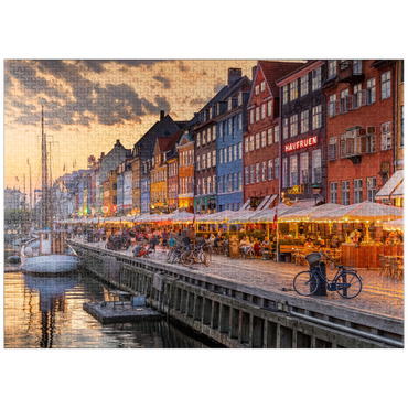 puzzleplate Evening atmosphere at the canal Nyhavn in the district Frederiksstaden 1000 Jigsaw Puzzle