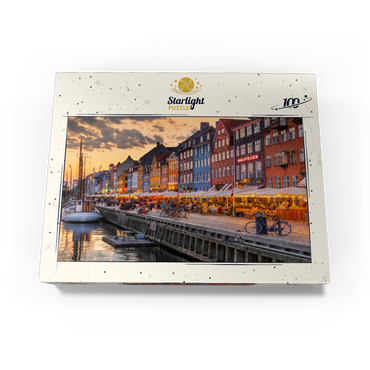 Evening atmosphere at the canal Nyhavn in the district Frederiksstaden 100 Jigsaw Puzzle box view1