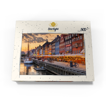 Evening atmosphere at the canal Nyhavn in the district Frederiksstaden 500 Jigsaw Puzzle box view1