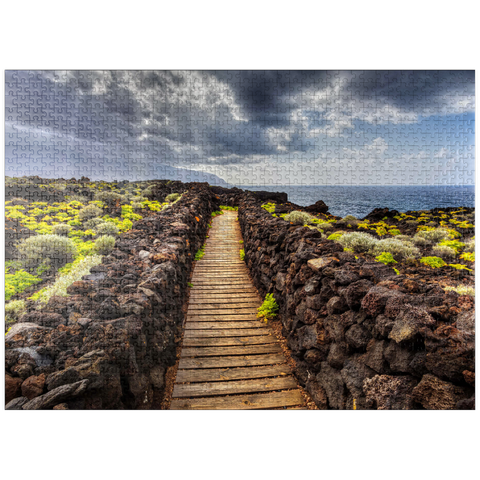 puzzleplate Path on the coast near Las Puntas, El Golfo, El Hierro Island, Canary Islands, Spain 1000 Jigsaw Puzzle