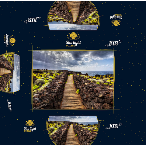 Path on the coast near Las Puntas, El Golfo, El Hierro Island, Canary Islands, Spain 1000 Jigsaw Puzzle box 3D Modell