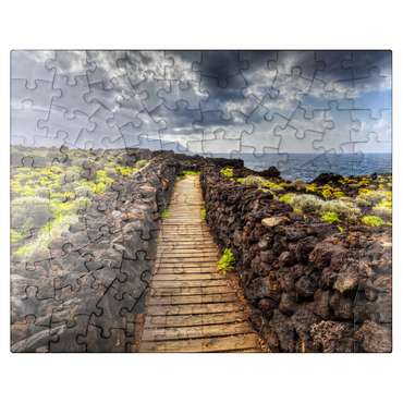 puzzleplate Path on the coast near Las Puntas, El Golfo, El Hierro Island, Canary Islands, Spain 100 Jigsaw Puzzle