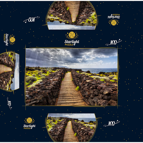 Path on the coast near Las Puntas, El Golfo, El Hierro Island, Canary Islands, Spain 100 Jigsaw Puzzle box 3D Modell