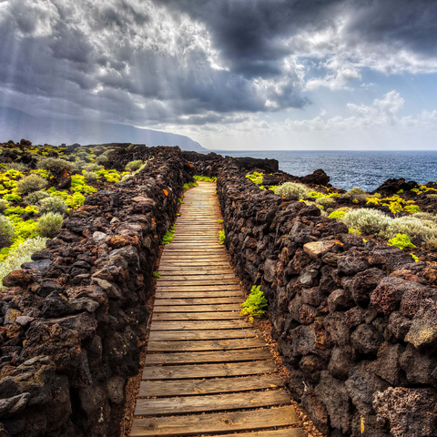 Path on the coast near Las Puntas, El Golfo, El Hierro Island, Canary Islands, Spain 500 Jigsaw Puzzle 3D Modell