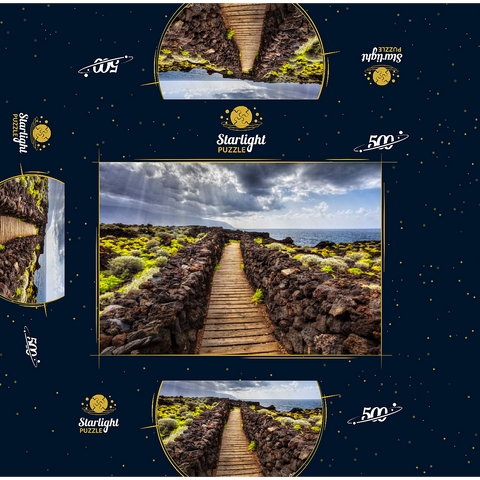 Path on the coast near Las Puntas, El Golfo, El Hierro Island, Canary Islands, Spain 500 Jigsaw Puzzle box 3D Modell