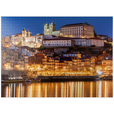 puzzleplate River Douro with view to the old town Ribeira with the cathedral Se of Porto 1000 Jigsaw Puzzle